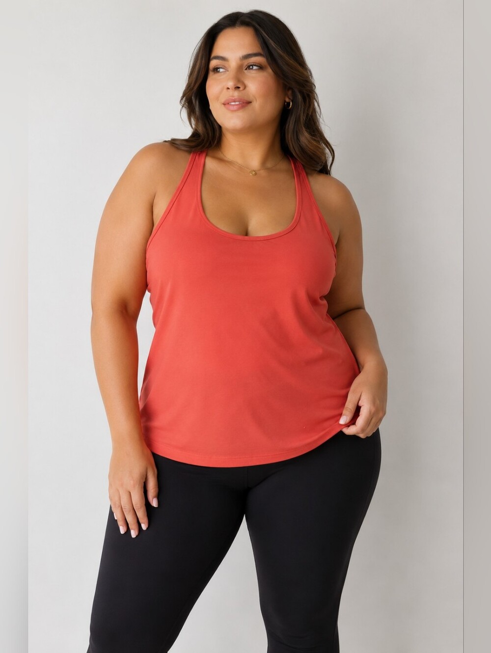 GAP Scoop Neck Tank Top - Rust Orange